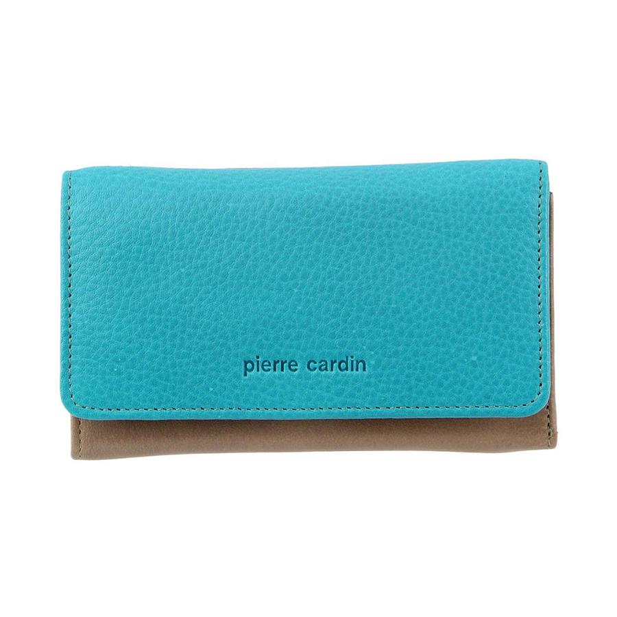 Pierre Cardin Nessa Women's Italian Leather RFID Wallet Turquoise/Taupe Turquoise/Taupe