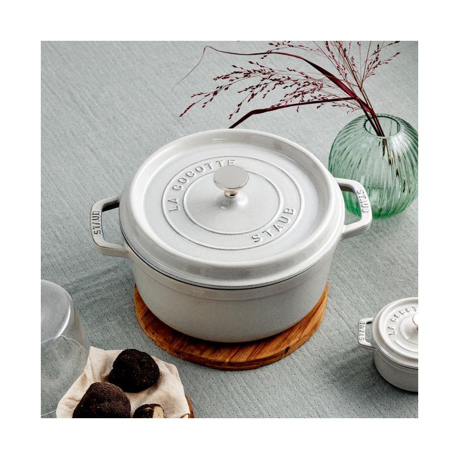 Staub 28cm (6.7L) Round Cocotte White Truffle White Truffle