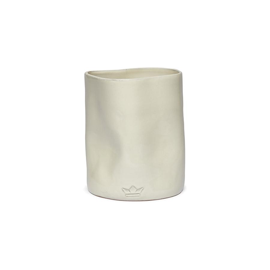 Dutch Deluxes Dented Ceramic Utensil Holder White White