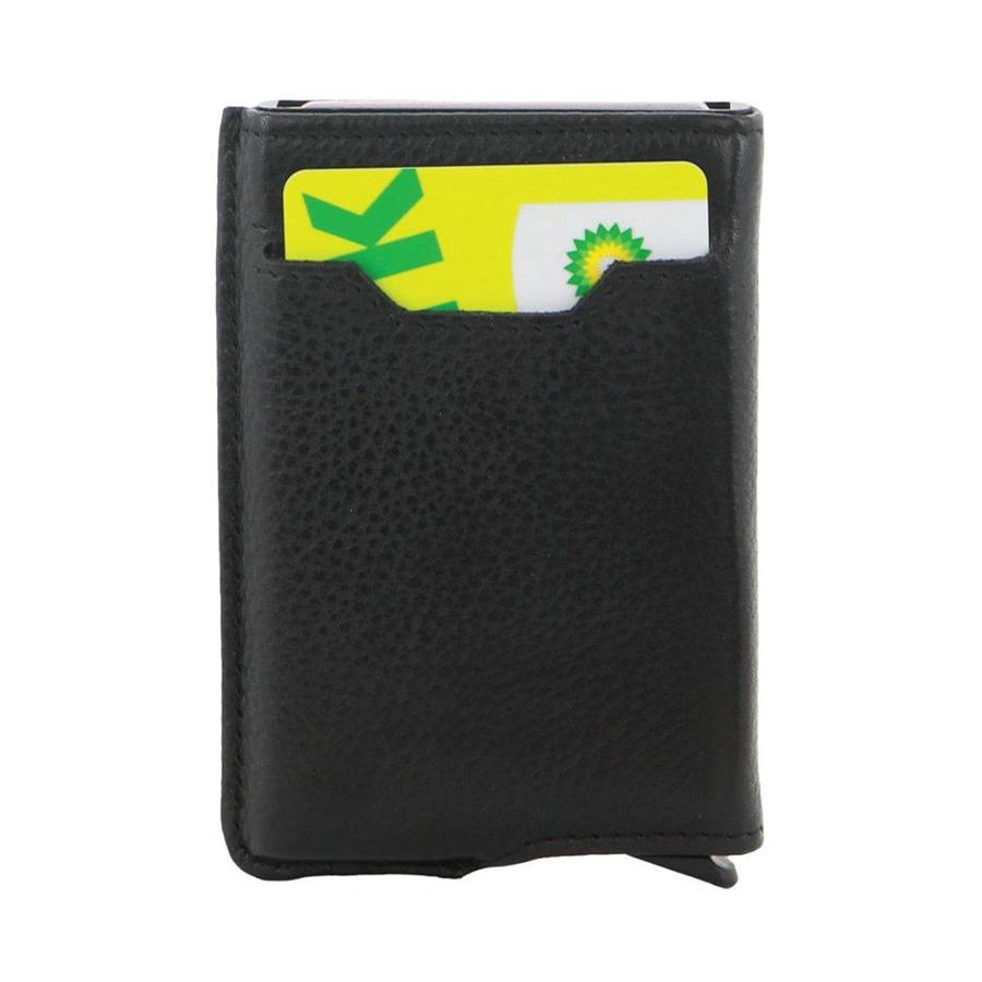 Pierre Cardin Dorian Leather Smart Slide Card Holder Wallet Black Black