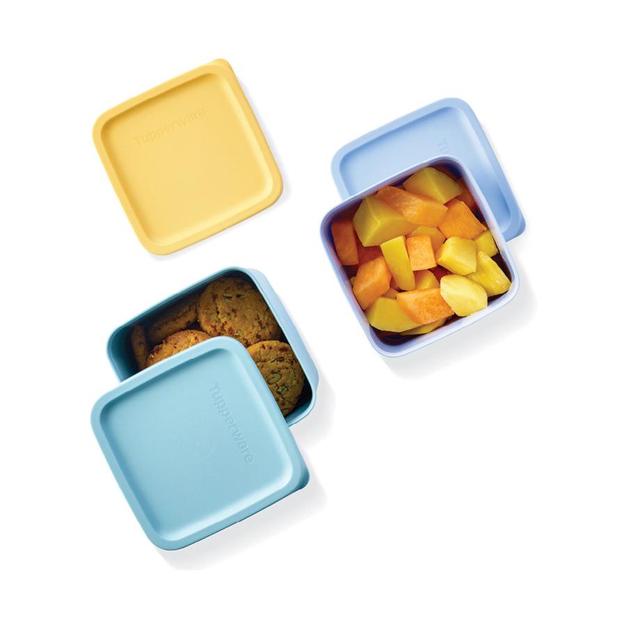 Tupperware Stacking Square Container Set (3 Piece) Multi Coloured Multi Coloured