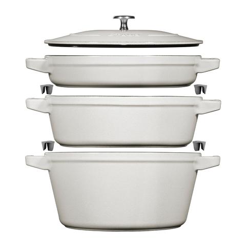 Staub 4 Piece Cookware Set White Truffle