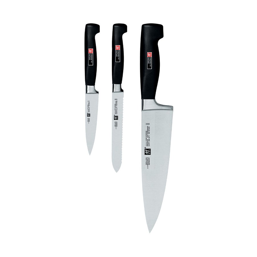 Zwilling Four Star Promo Starter 3 Piece Knife Set Black Black