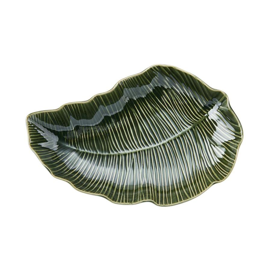 Mikasa Jardin 31.5cm Stoneware Leaf Serving Bowl Green Green