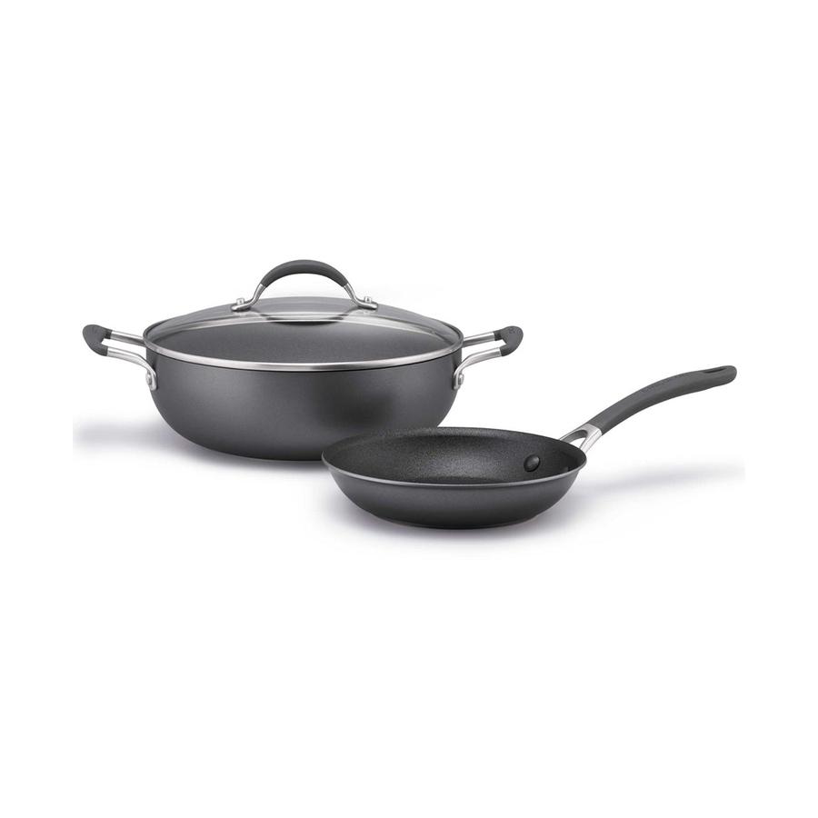 Circulon ScratchDefense A1 21.5cm Induction Skillet & 28.5cm Casserole Black Black