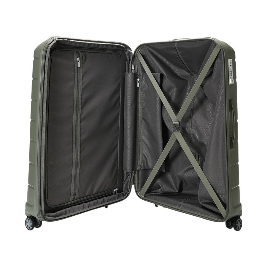 Samsonite Oc2lite 75cm Hardside Checked Suitcase Olive Green Olive Green