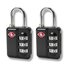 Caselite 3-Dial TSA Combination Lock (2 Pack) Black