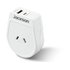 Jackson Slim NZ to Japan & South America Travel Adapter with USB-A & C White