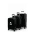 Caselite NZ Kiwi 56cm, 67cm & 77cm Hardside Luggage Set Black