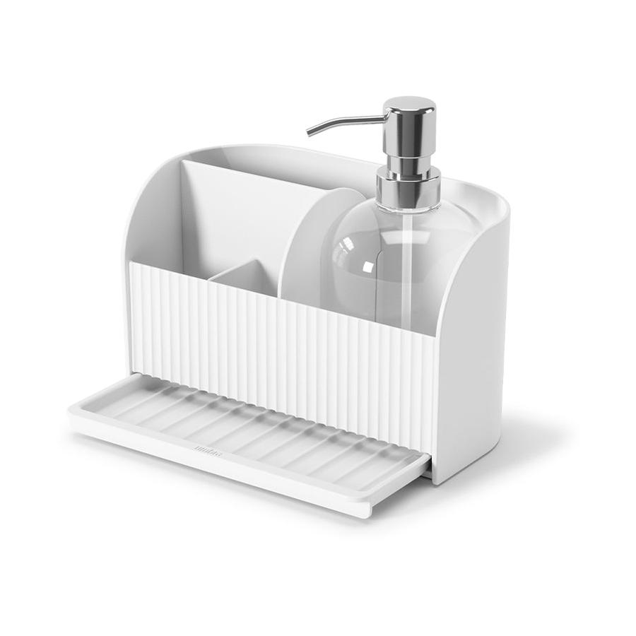 Umbra Sling Sink Caddy and Soap Pump White White