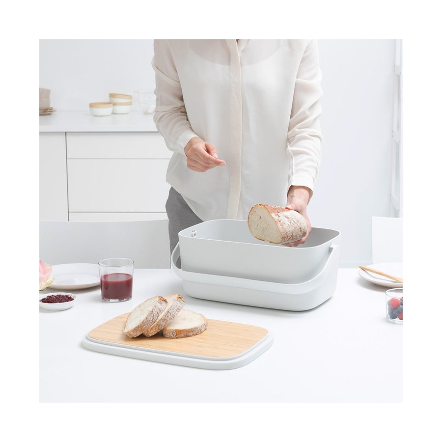 Brabantia Nic Bread Bin Light Grey Light Grey