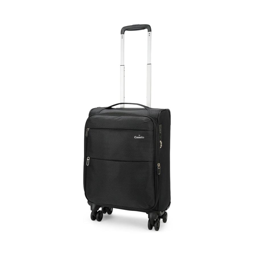Caselite Ultra 55cm Softside Carry-On Suitcase & Laptop Bag Set Black Black