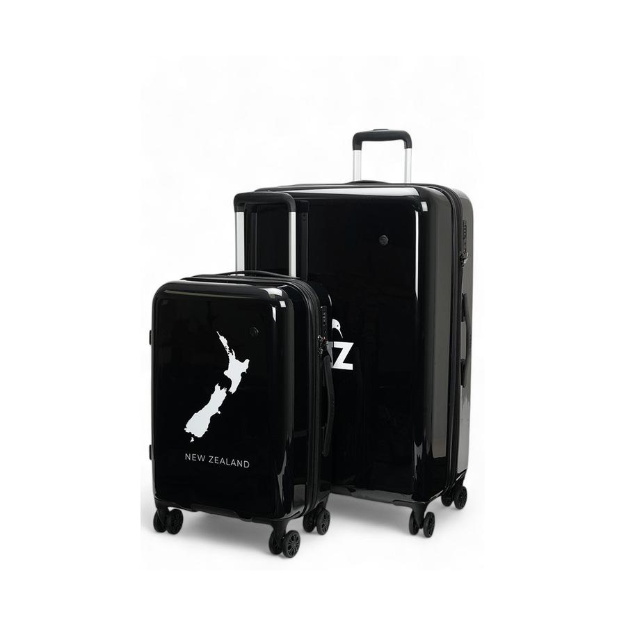 Caselite NZ Map/Kiwi 56cm & 77cm Hardside Luggage Set Black Black