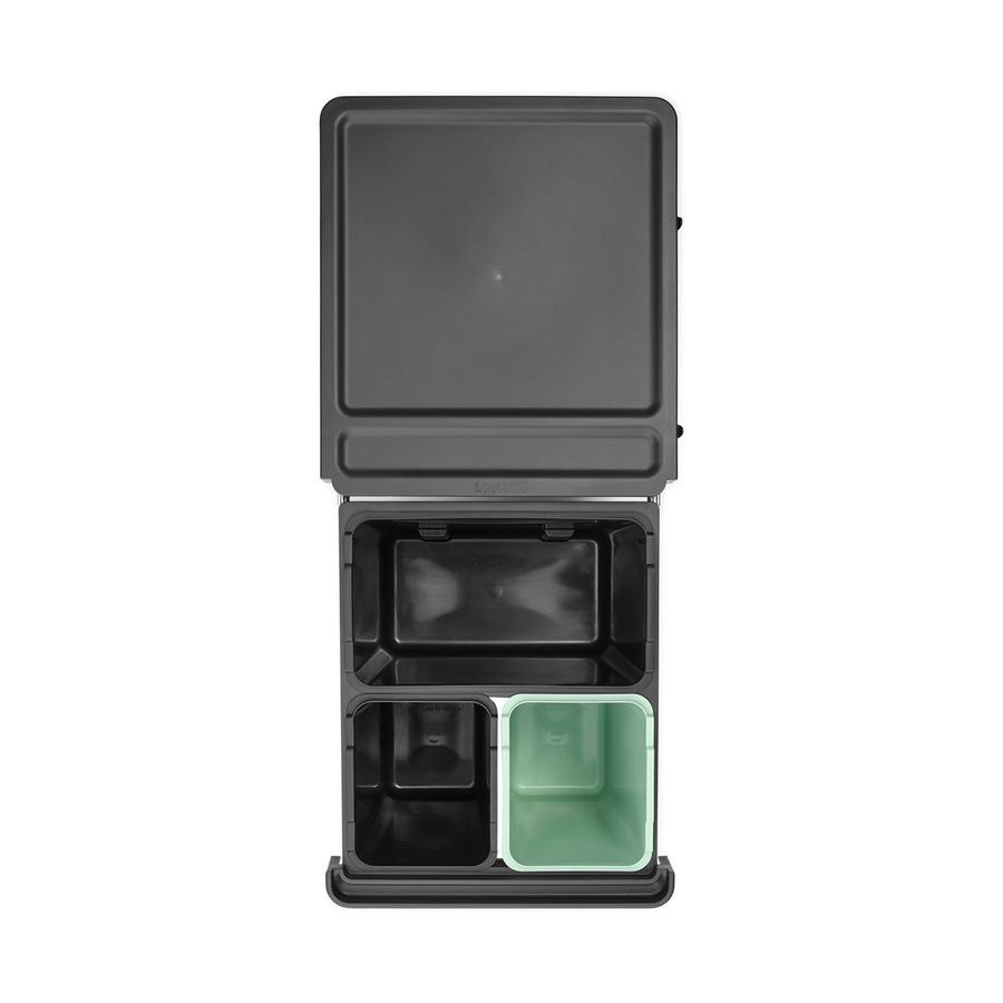 Brabantia Sort & Go Built-In Bin (10+10+20L) Dark Grey & Jade Green Dark Grey & Jade Green