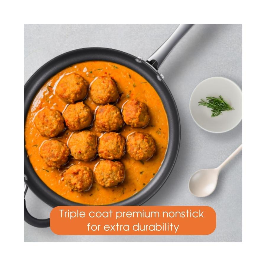 Raco Contemporary Non-Stick Induction 30cm/4.5L Covered Saute Black Black