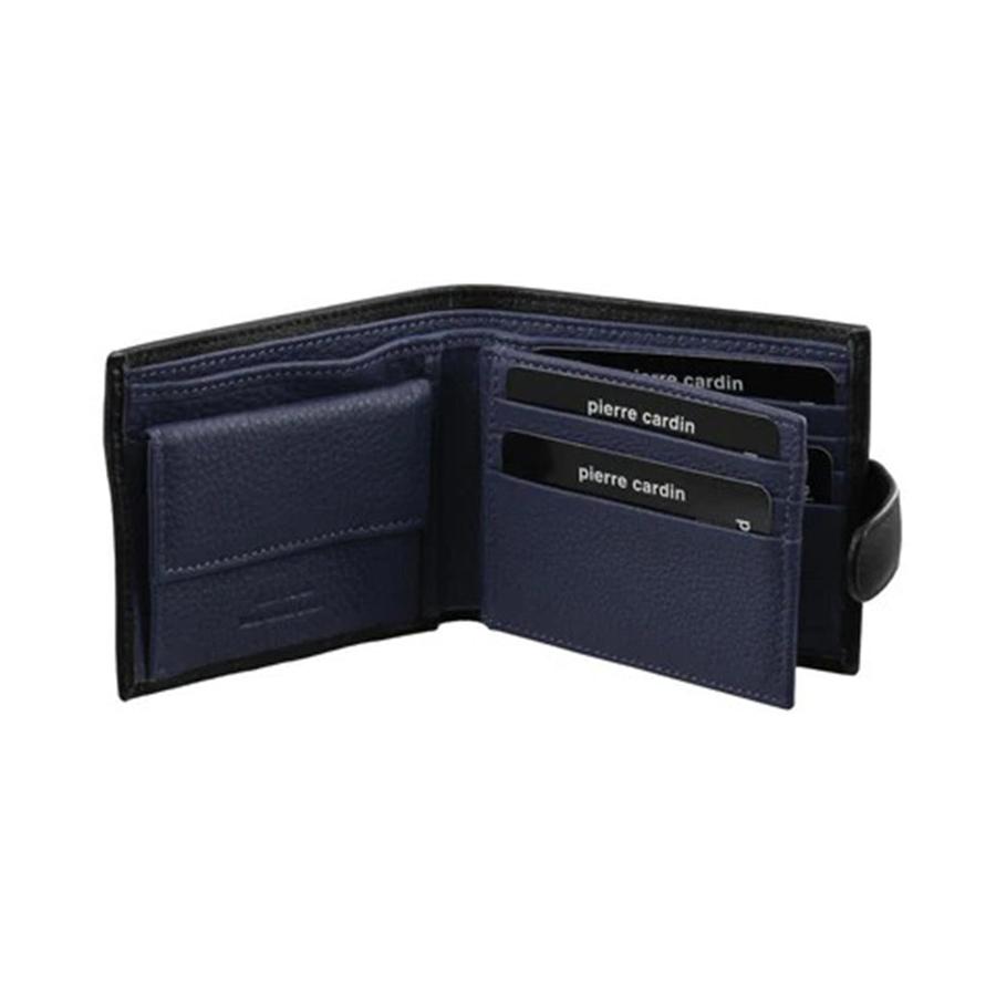 Pierre Cardin Moby Italian Leather Men's Two Tone Wallet Black/Navy Black/Navy