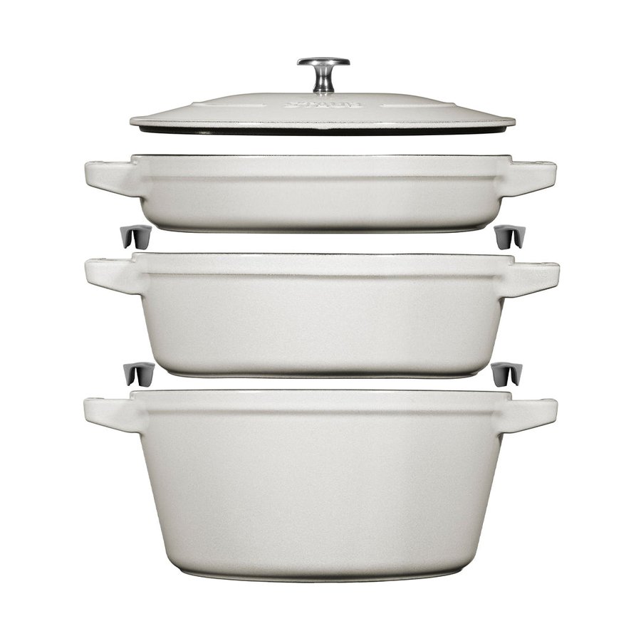 Staub 4 Piece Cookware Set White Truffle White Truffle