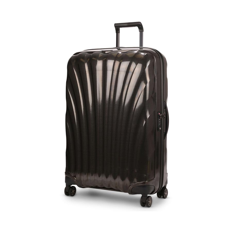 Samsonite C-Lite 75cm CURV Checked Suitcase Black Black