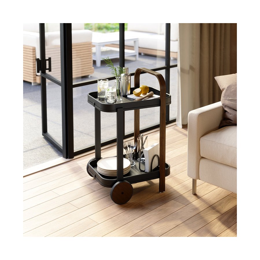 Umbra Bellwood Bar Serving Cart Black/Walnut Black/Walnut