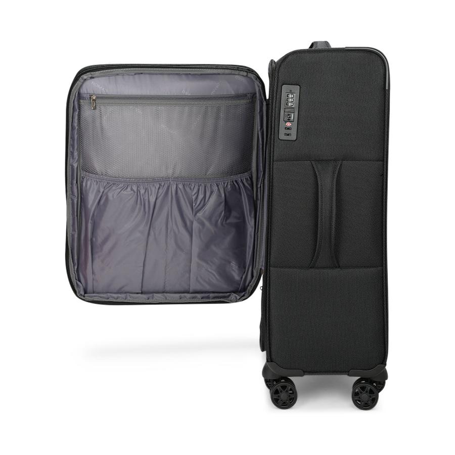 Caselite Ultra 69cm Softside Checked Suitcase & Laptop Bag Set Black Black