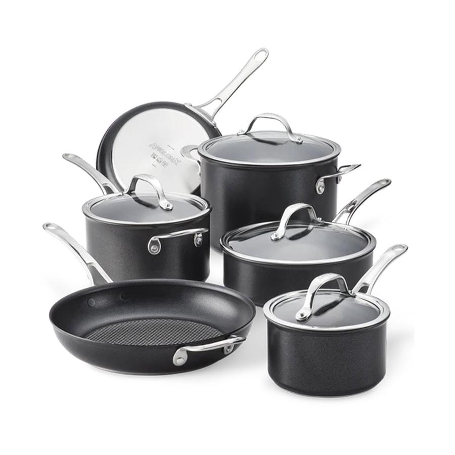 Anolon SearTech 10 Piece Cookware Set Black Black