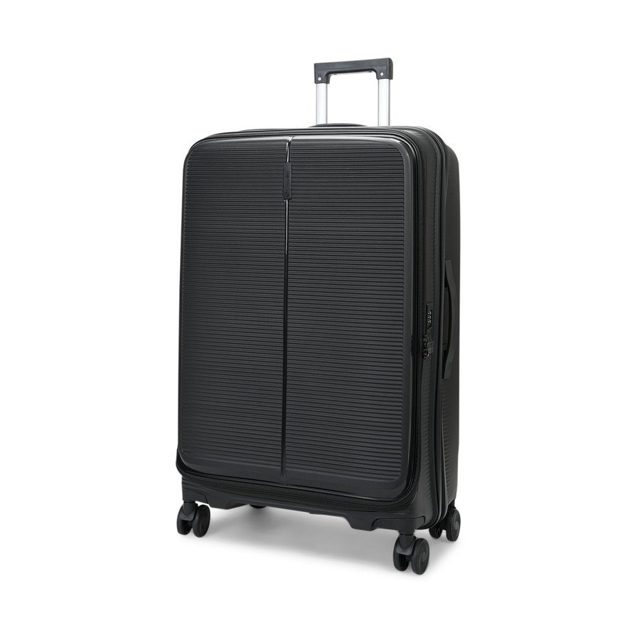Caselite Venture 76cm Top Open Hardside Checked Suitcase Black Black