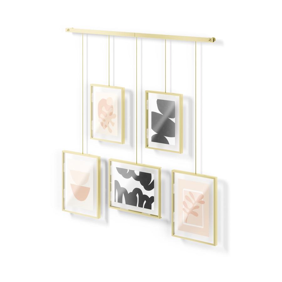 Umbra Exhibit Wall Picture Frames (Set of 5) Matte Brass Matte Brass