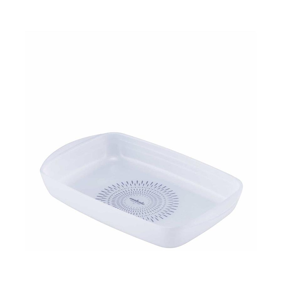 Essteele Glass Ceramic Nonstick 2.3L Medium Rectangular Dish White White