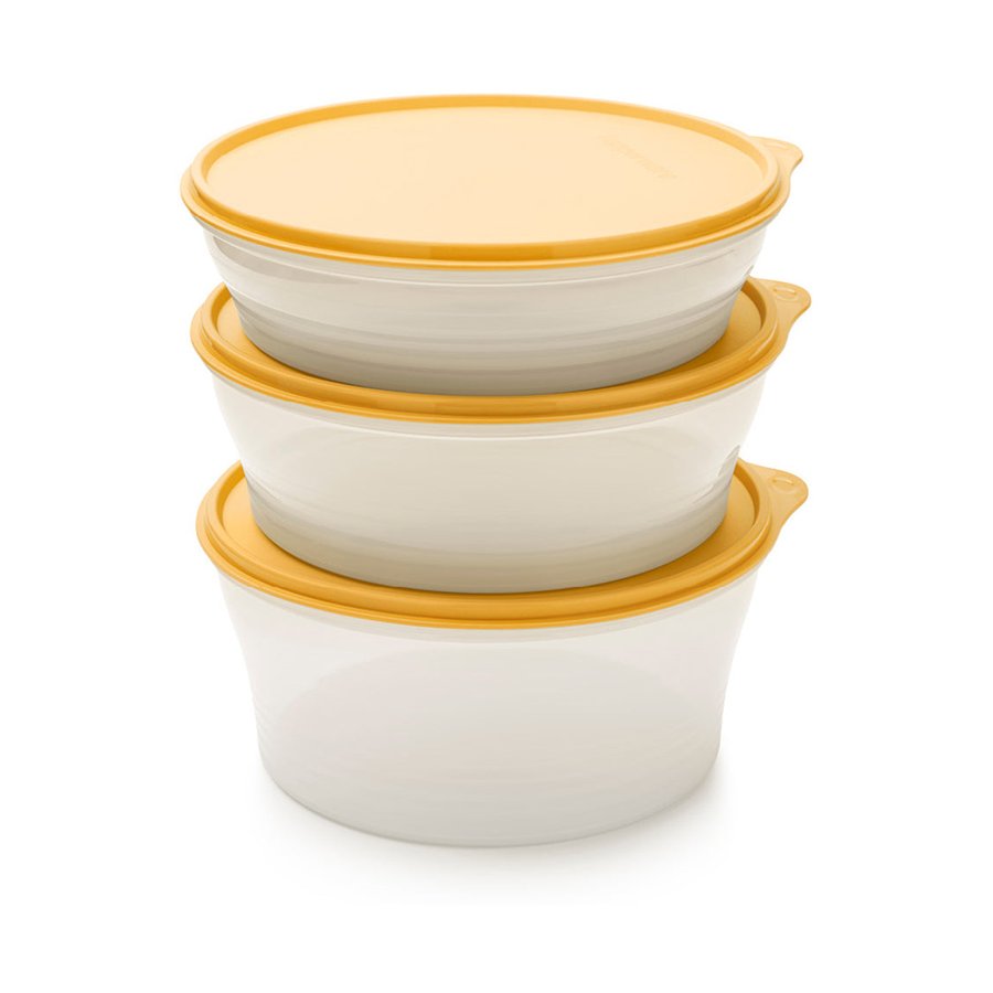 Tupperware Everyday Bowls Large (Set of 3) Yellow Yellow