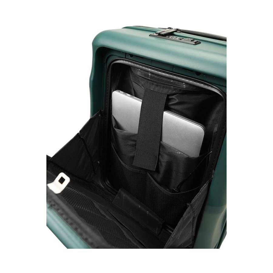 Explorer Luna-Air 55cm Front Access Hardside Carry-On Suitcase Forest Green Forest Green