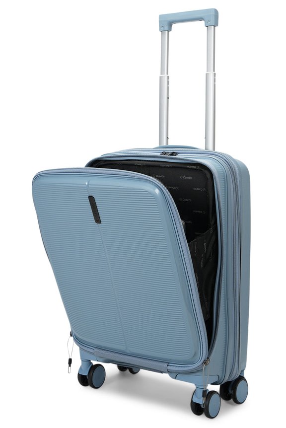 Caselite Venture 57cm Top Open Hardside Carry-On Suitcase Grey Blue