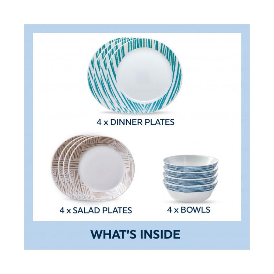 Corelle Everyday 12 Piece Crockery Set Geometrica Geometrica