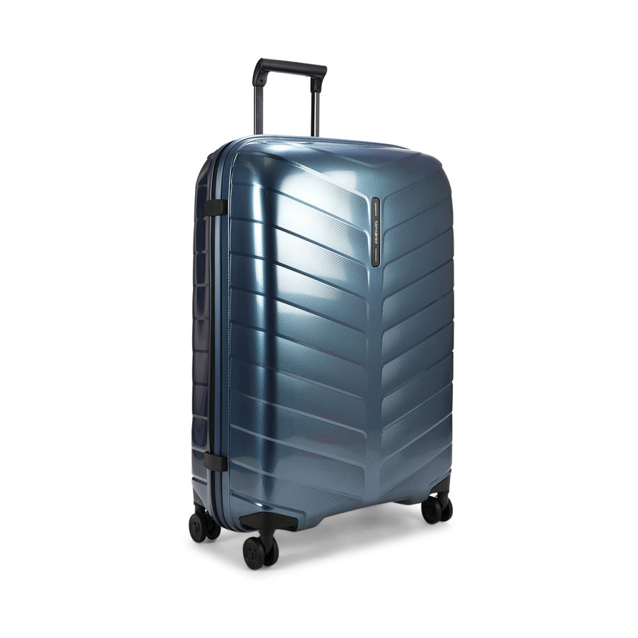Samsonite Attrix 75cm Hardside Checked Suitcase Steel Blue Steel Blue