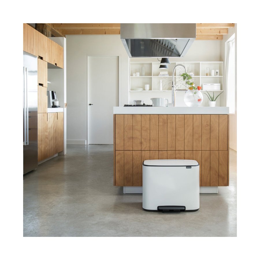 Brabantia Bo Pedal Bin (11 + 23L) White White
