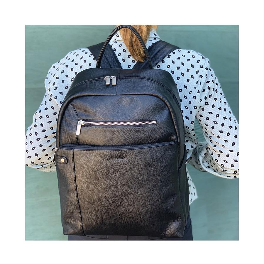 Pierre Cardin Cora Leather Backpack Black Black