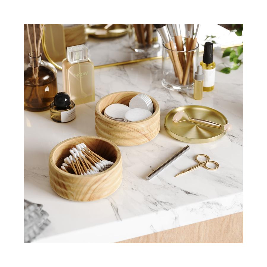 Umbra Tesora Wood Jewellery Box Natural/Brass Natural/Brass