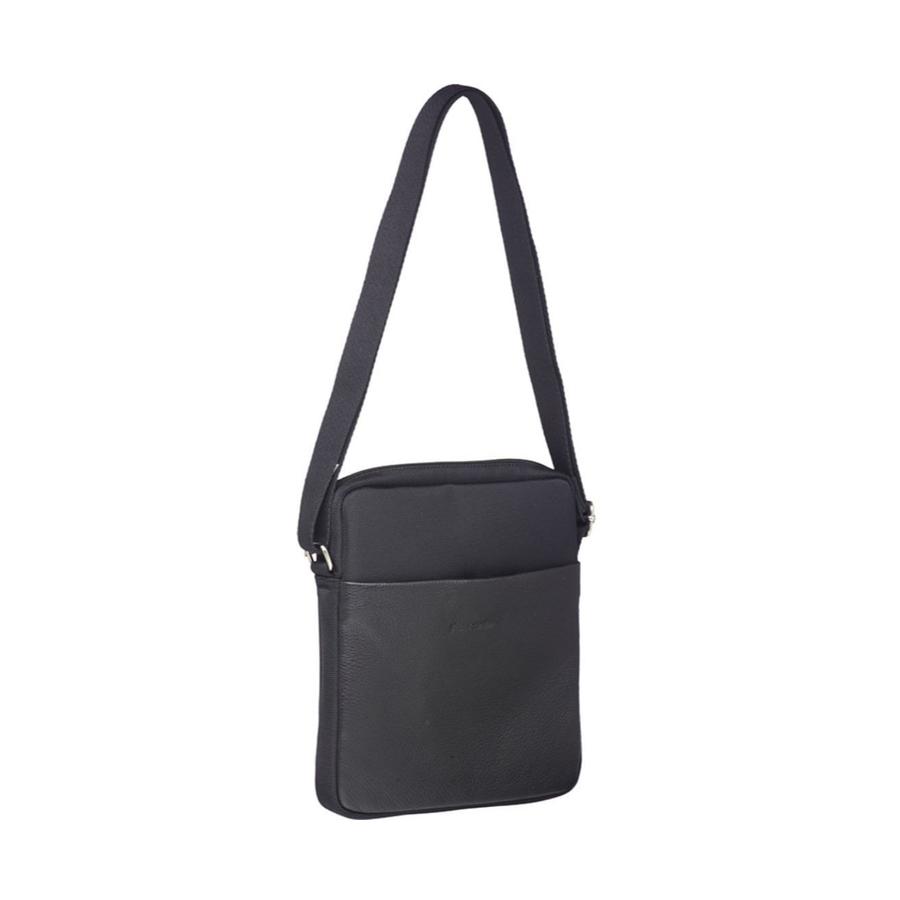 Pierre Cardin Landyn Italian Leather iPad Bag Black Black