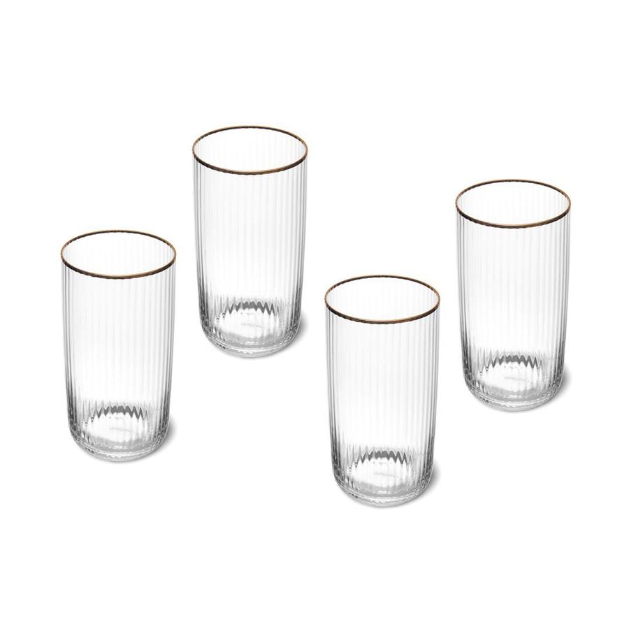 Mikasa Sorrento 510ml Crystal Highball Glasses (Set of 4) Clear Clear