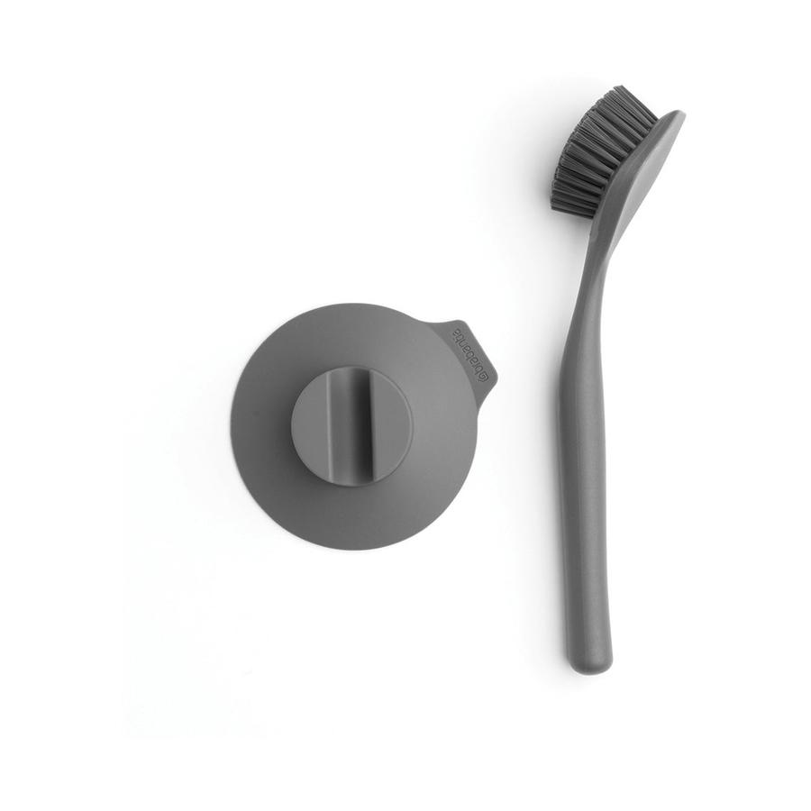 Brabantia Dish Brush with Suction Cup Holder Dark Grey Dark Grey