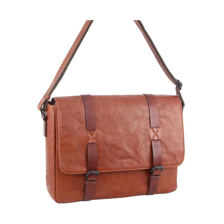 Pierre Cardin Mateo Italian Leather 15" Laptop Bag Cognac Cognac