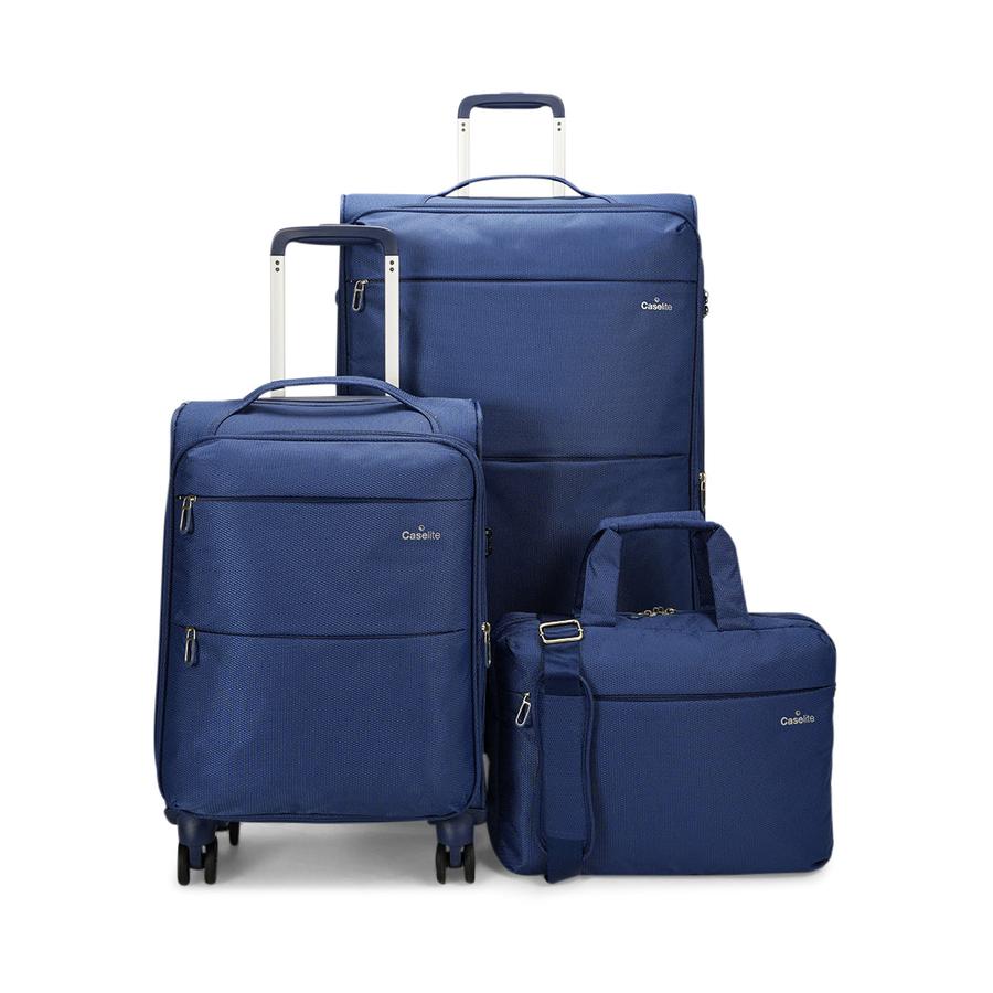 Caselite Ultra 55cm & 80cm Softside Luggage Set with Laptop Bag Navy Navy