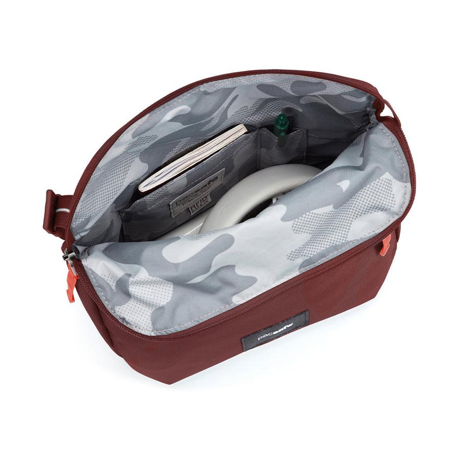Pacsafe GO Anti-Theft Recycled Saddle Crossbody Bag Garnet Red Garnet Red