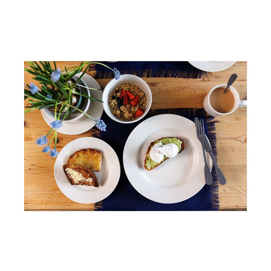 Mikasa Cranborne 12-Piece Stoneware Dinner Set Cream Cream