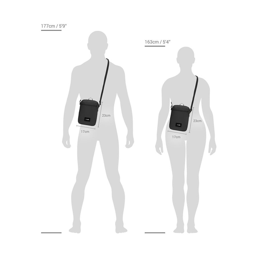 Pacsafe GO Anti-Theft Recycled Festival Crossbody Bag Jet Black Jet Black