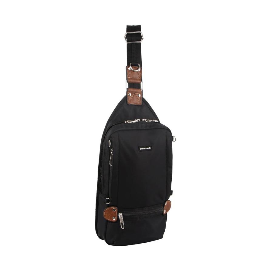Pierre Cardin Cawley Nylon RFID Sling Bag Black Black