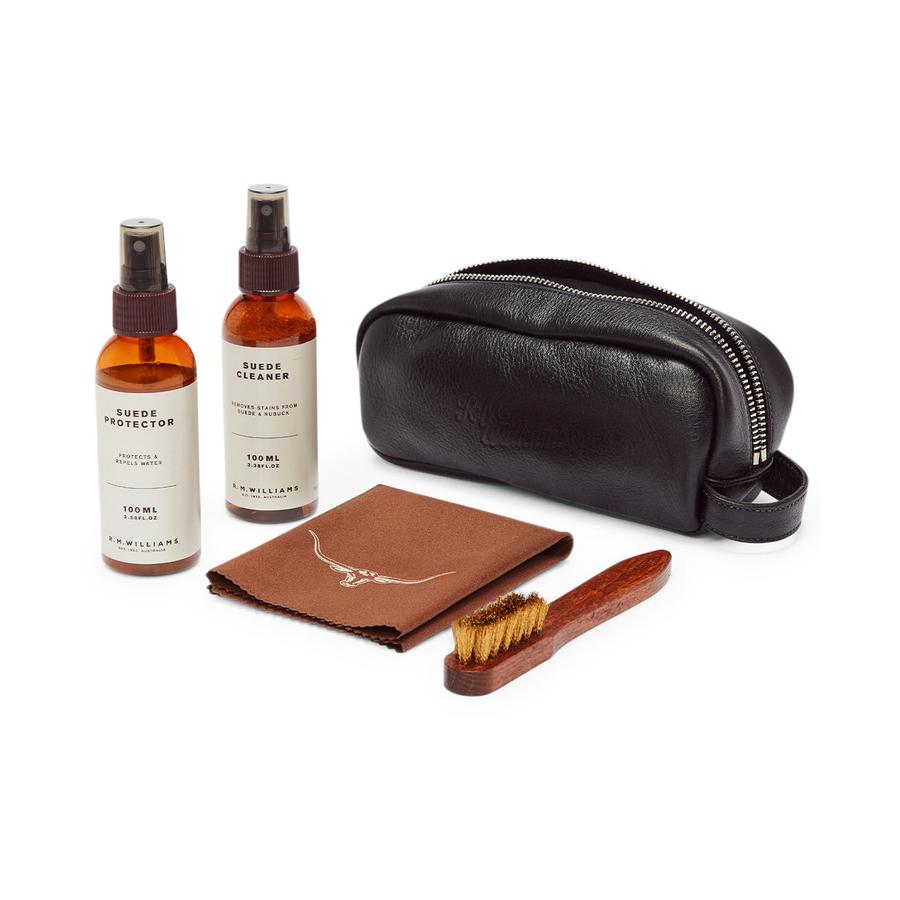 RM Williams Suede Travel Care Kit Black Black
