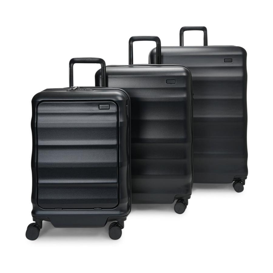 Explorer Luna-Air 55cm Front Access, 63cm & 74cm Hardside Luggage Set Black Black