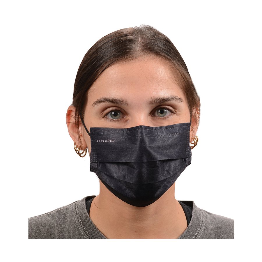 Explorer Disposable Face Mask - Set of 50 Black Black