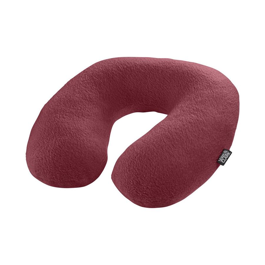 Lewis N. Clark Fibre Filled Neck Pillow Burgundy Burgundy