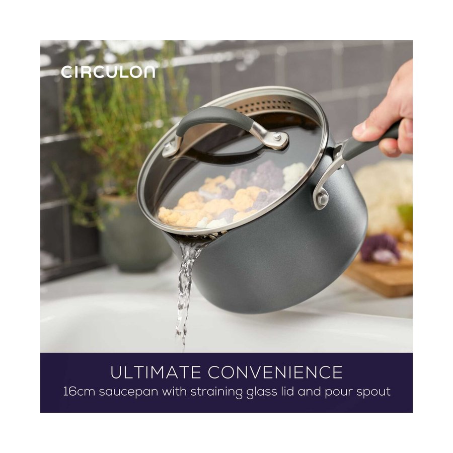 Circulon ScratchDefense A1 8 Piece Cookware Set Black Black